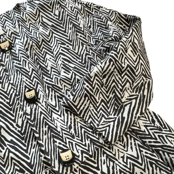 Cabi Black White Chevron 3/4 Sleeve Ponte Jacket XS - Picture 2 of 4